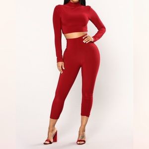 Burgundy two piece set